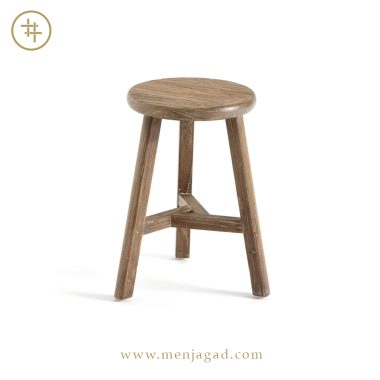 Rustic Reclaimed Teak Tripod Stool